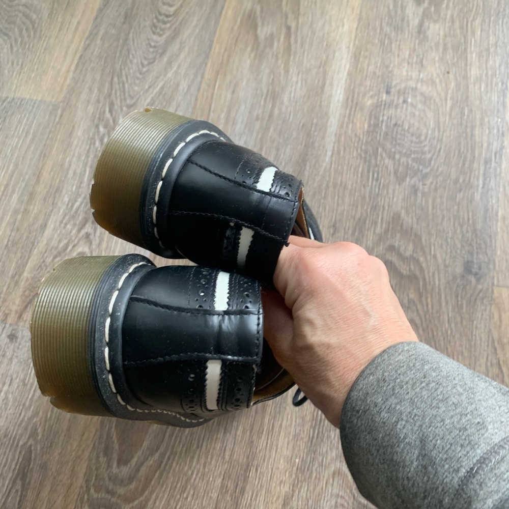 Dr. Martens Black and White Women's Shoes - Picture 2 of 4